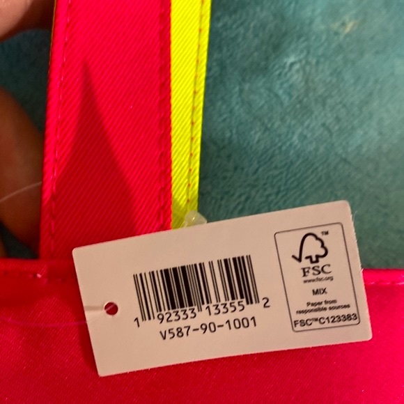 NEW! Lancôme hot pink and neon yellow tote - Picture 7 of 8